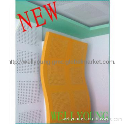 Perforated gypsum acoustic ceiling